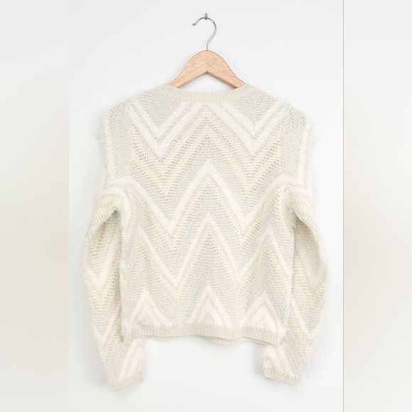 VERO MODA Lorissa Beige Multi Knit Long Sleeve Sweater Size XS - Picture 6 of 12